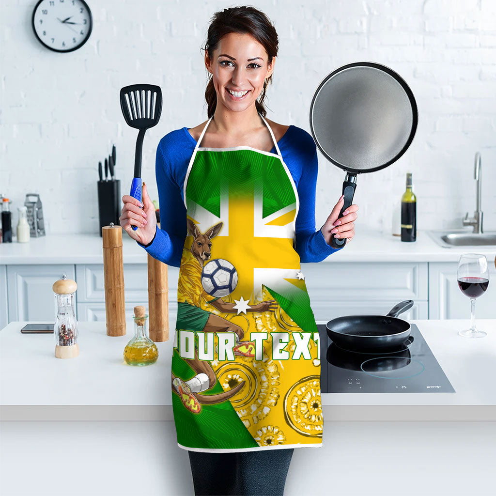 Personalized Australia Soccer Kangaroo Apron Aussie Football Mascot Dynamic Sports Graphic