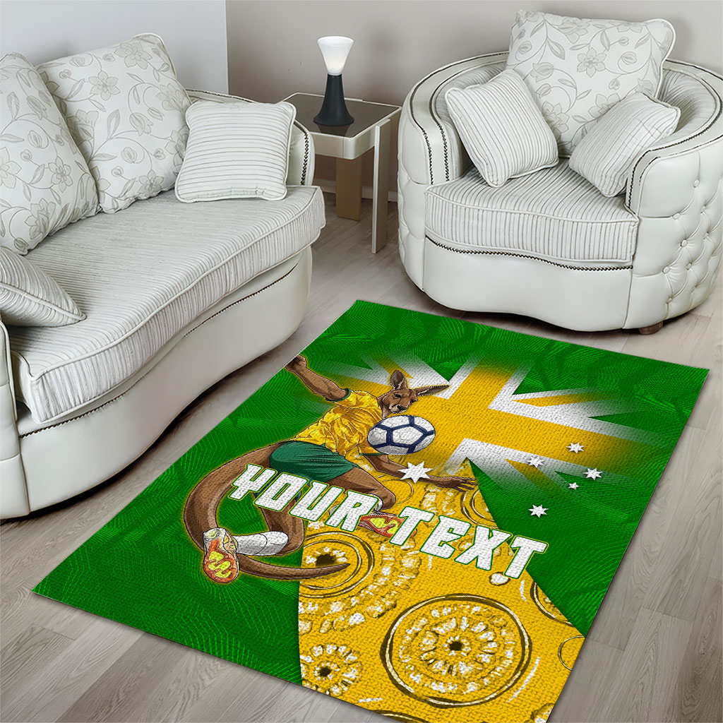 Personalized Australia Soccer Kangaroo Area Rug Aussie Football Mascot Dynamic Sports Graphic