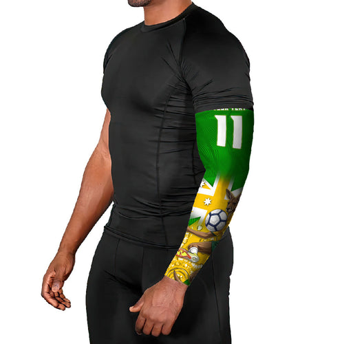 Personalized Australia Soccer Kangaroo Arm Sleeves Aussie Football Mascot Dynamic Sports Graphic