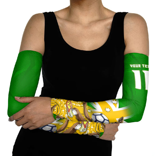 Personalized Australia Soccer Kangaroo Arm Sleeves Aussie Football Mascot Dynamic Sports Graphic