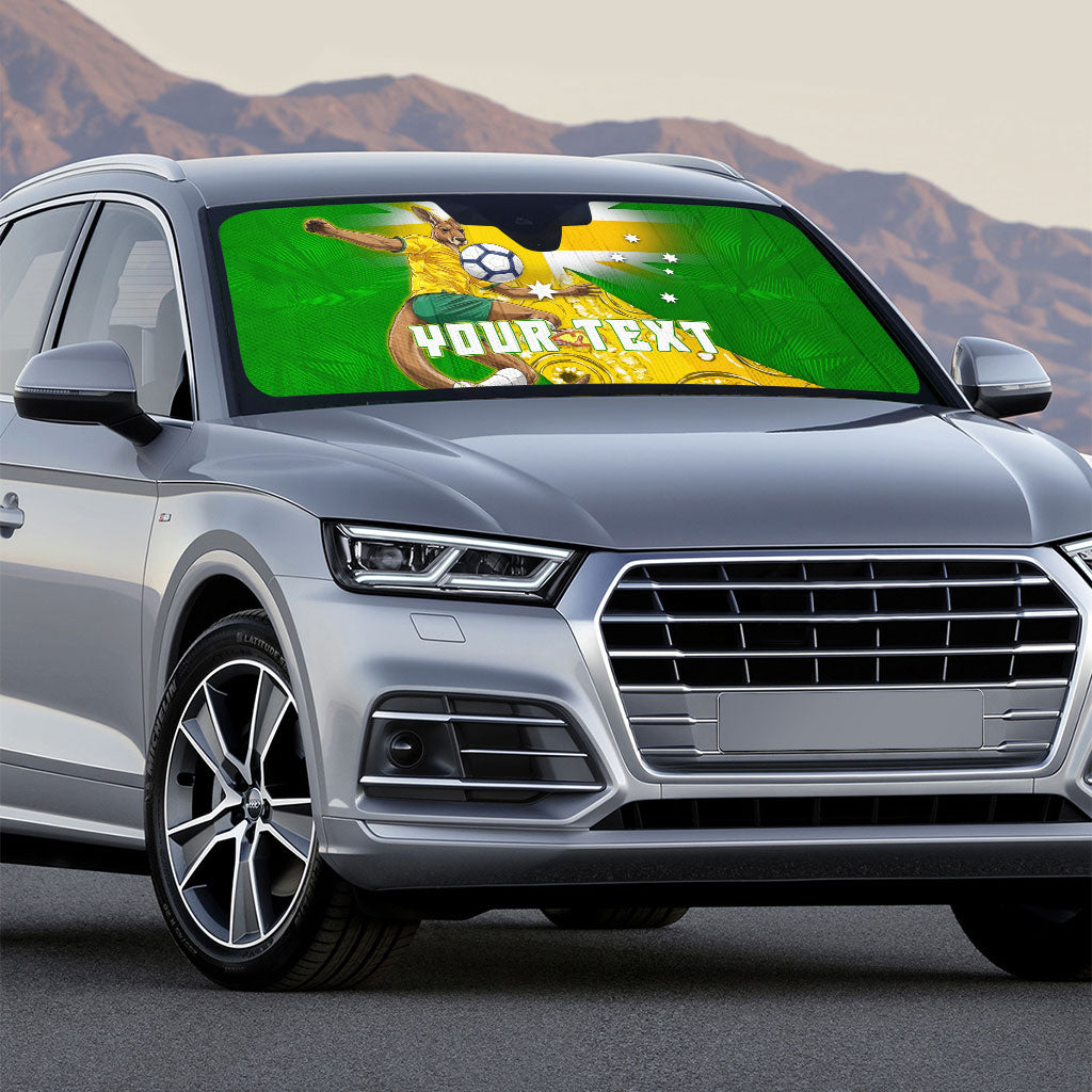 Personalized Australia Soccer Kangaroo Auto Sun Shade Aussie Football Mascot Dynamic Sports Graphic