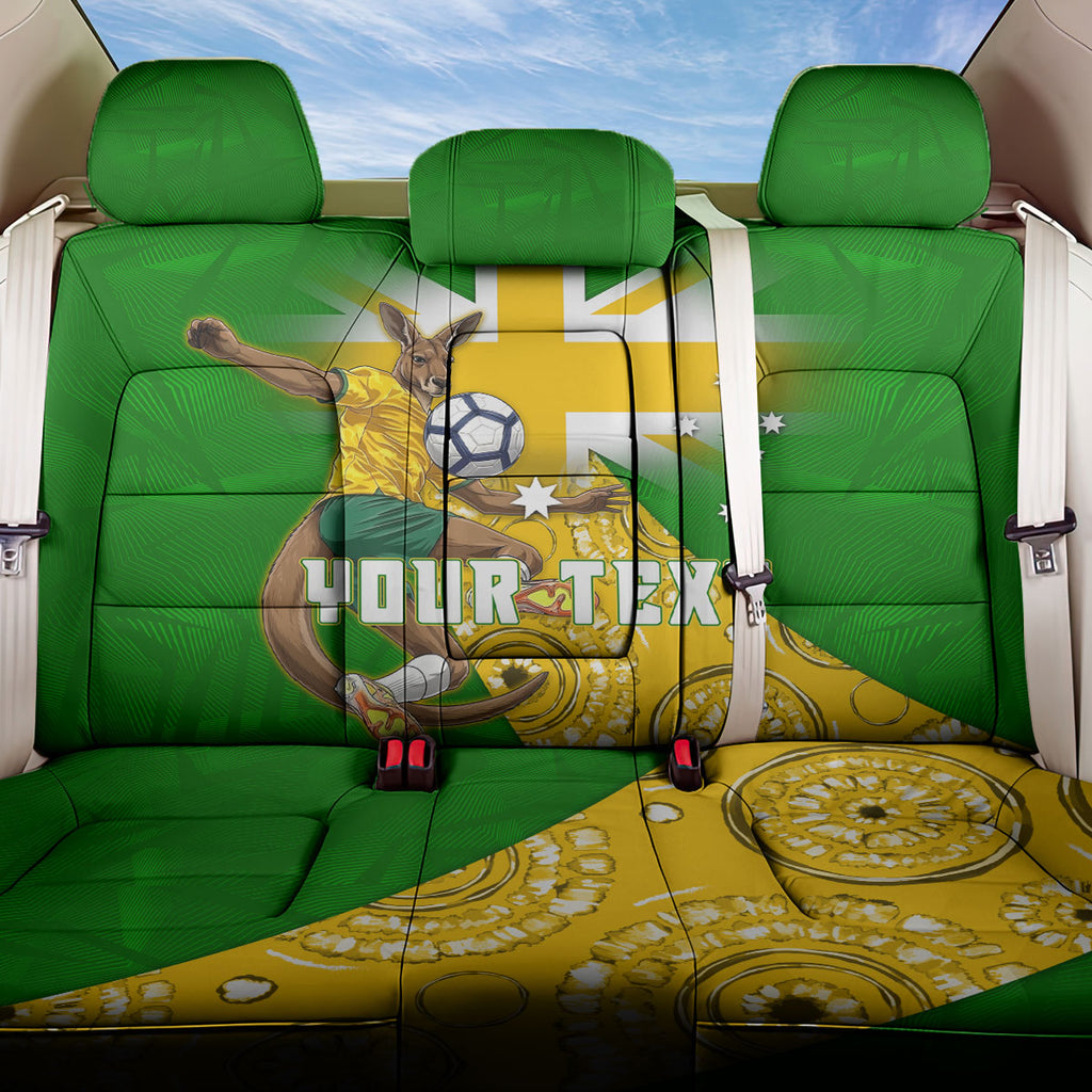 Personalized Australia Soccer Kangaroo Back Car Seat Cover Aussie Football Mascot Dynamic Sports Graphic