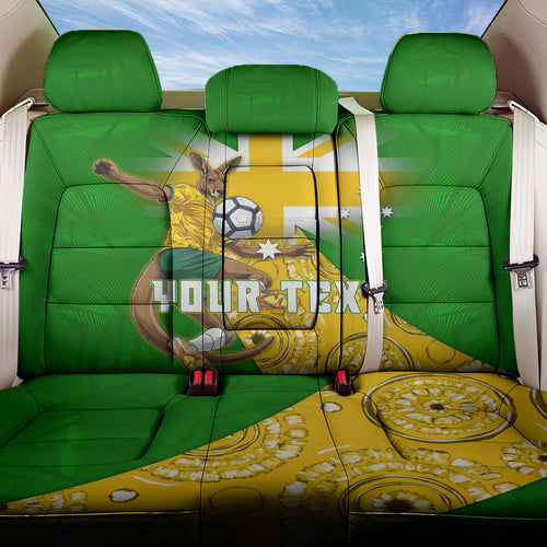 Personalized Australia Soccer Kangaroo Back Car Seat Cover Aussie Football Mascot Dynamic Sports Graphic