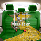 Personalized Australia Soccer Kangaroo Back Car Seat Cover Aussie Football Mascot Dynamic Sports Graphic