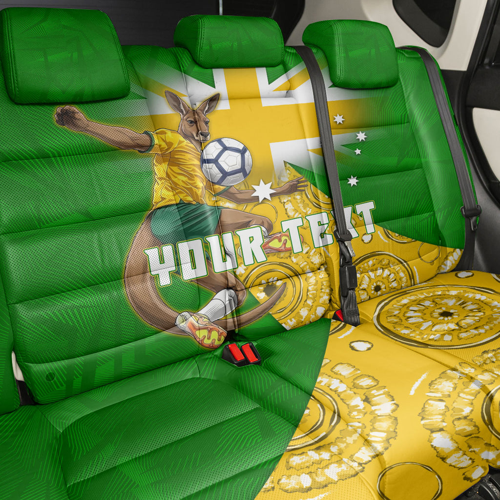 Personalized Australia Soccer Kangaroo Back Car Seat Cover Aussie Football Mascot Dynamic Sports Graphic