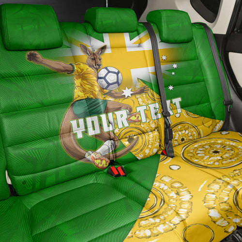 Personalized Australia Soccer Kangaroo Back Car Seat Cover Aussie Football Mascot Dynamic Sports Graphic