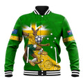 Personalized Australia Soccer Kangaroo Baseball Jacket Aussie Football Mascot Dynamic Sports Graphic