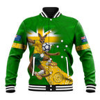Personalized Australia Soccer Kangaroo Baseball Jacket Aussie Football Mascot Dynamic Sports Graphic