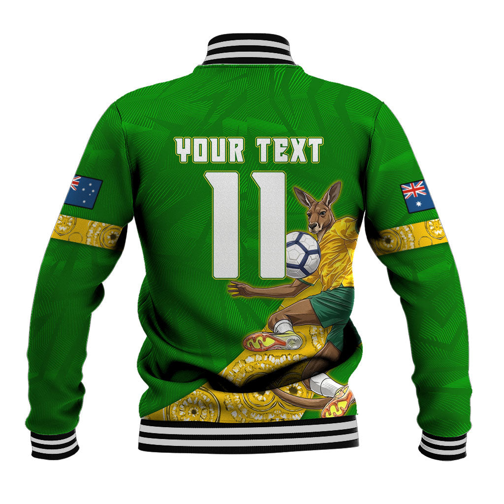 Personalized Australia Soccer Kangaroo Baseball Jacket Aussie Football Mascot Dynamic Sports Graphic