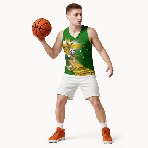 Personalized Australia Soccer Kangaroo Basketball Jersey Aussie Football Mascot Dynamic Sports Graphic