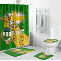 Personalized Australia Soccer Kangaroo Bathroom Set Aussie Football Mascot Dynamic Sports Graphic