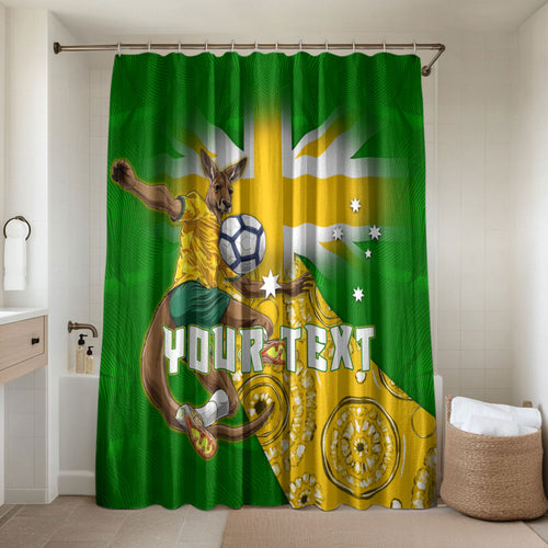 Personalized Australia Soccer Kangaroo Bathroom Set Aussie Football Mascot Dynamic Sports Graphic