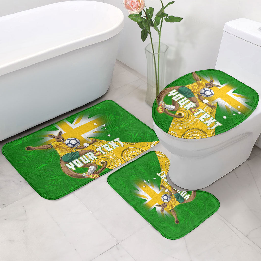 Personalized Australia Soccer Kangaroo Bathroom Set Aussie Football Mascot Dynamic Sports Graphic