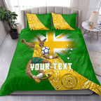 Personalized Australia Soccer Kangaroo Bedding Set Aussie Football Mascot Dynamic Sports Graphic