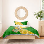 Personalized Australia Soccer Kangaroo Bedding Set Aussie Football Mascot Dynamic Sports Graphic