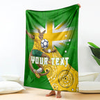 Personalized Australia Soccer Kangaroo Blanket Aussie Football Mascot Dynamic Sports Graphic