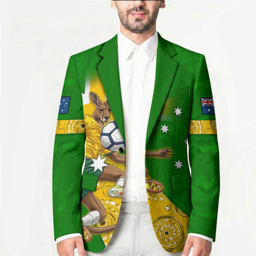 Personalized Australia Soccer Kangaroo Blazer Aussie Football Mascot Dynamic Sports Graphic