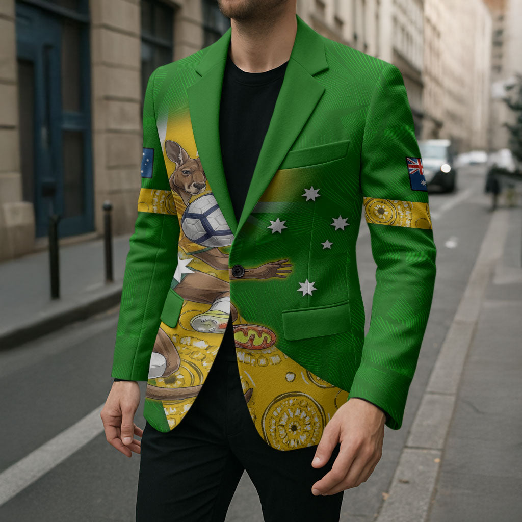 Personalized Australia Soccer Kangaroo Blazer Aussie Football Mascot Dynamic Sports Graphic