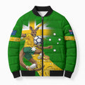 Personalized Australia Soccer Kangaroo Bomber Puffer Jacket Aussie Football Mascot Dynamic Sports Graphic
