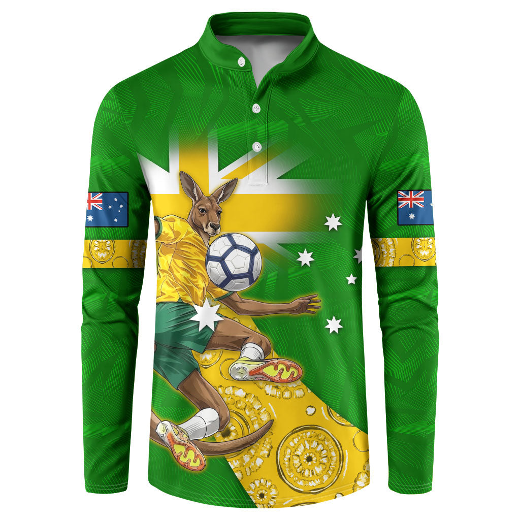 Personalized Australia Soccer Kangaroo Button Sweatshirt Aussie Football Mascot Dynamic Sports Graphic