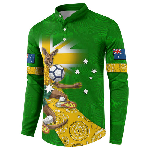 Personalized Australia Soccer Kangaroo Button Sweatshirt Aussie Football Mascot Dynamic Sports Graphic