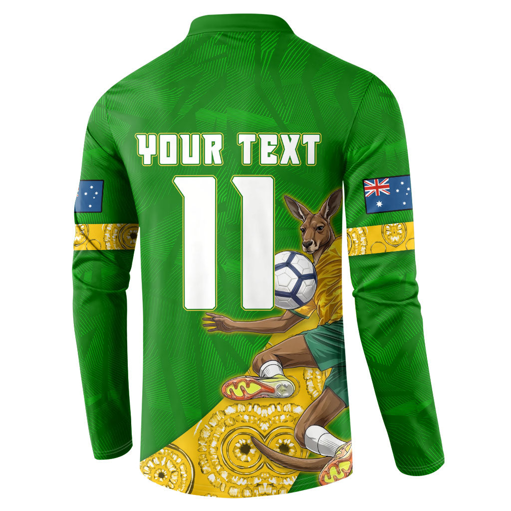 Personalized Australia Soccer Kangaroo Button Sweatshirt Aussie Football Mascot Dynamic Sports Graphic