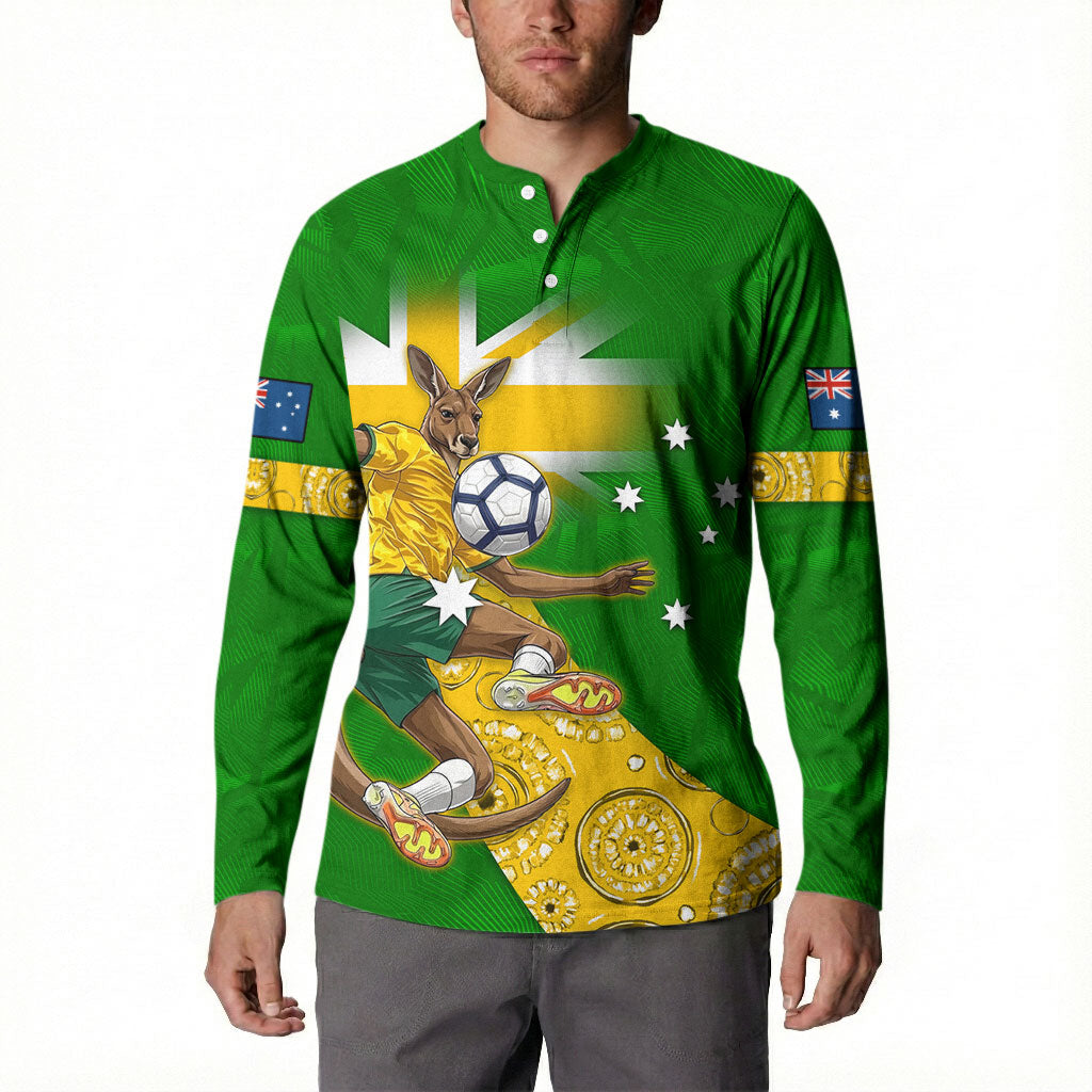 Personalized Australia Soccer Kangaroo Button Sweatshirt Aussie Football Mascot Dynamic Sports Graphic