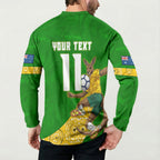 Personalized Australia Soccer Kangaroo Button Sweatshirt Aussie Football Mascot Dynamic Sports Graphic