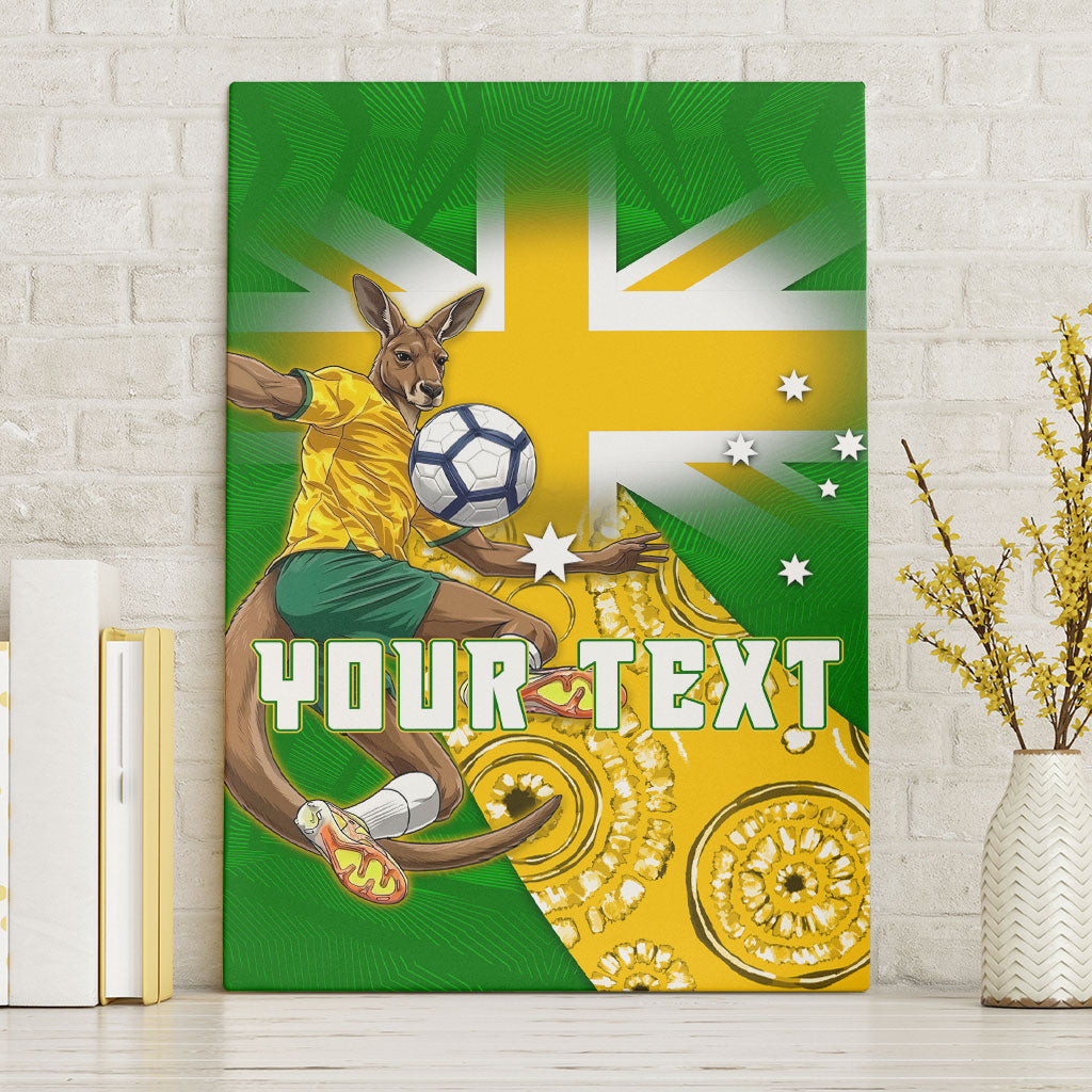 Personalized Australia Soccer Kangaroo Canvas Wall Art Aussie Football Mascot Dynamic Sports Graphic