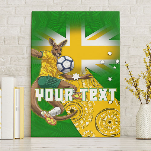 Personalized Australia Soccer Kangaroo Canvas Wall Art Aussie Football Mascot Dynamic Sports Graphic