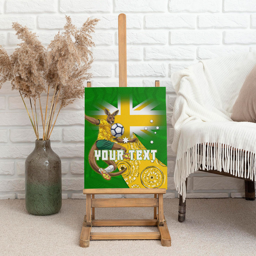 Personalized Australia Soccer Kangaroo Canvas Wall Art Aussie Football Mascot Dynamic Sports Graphic