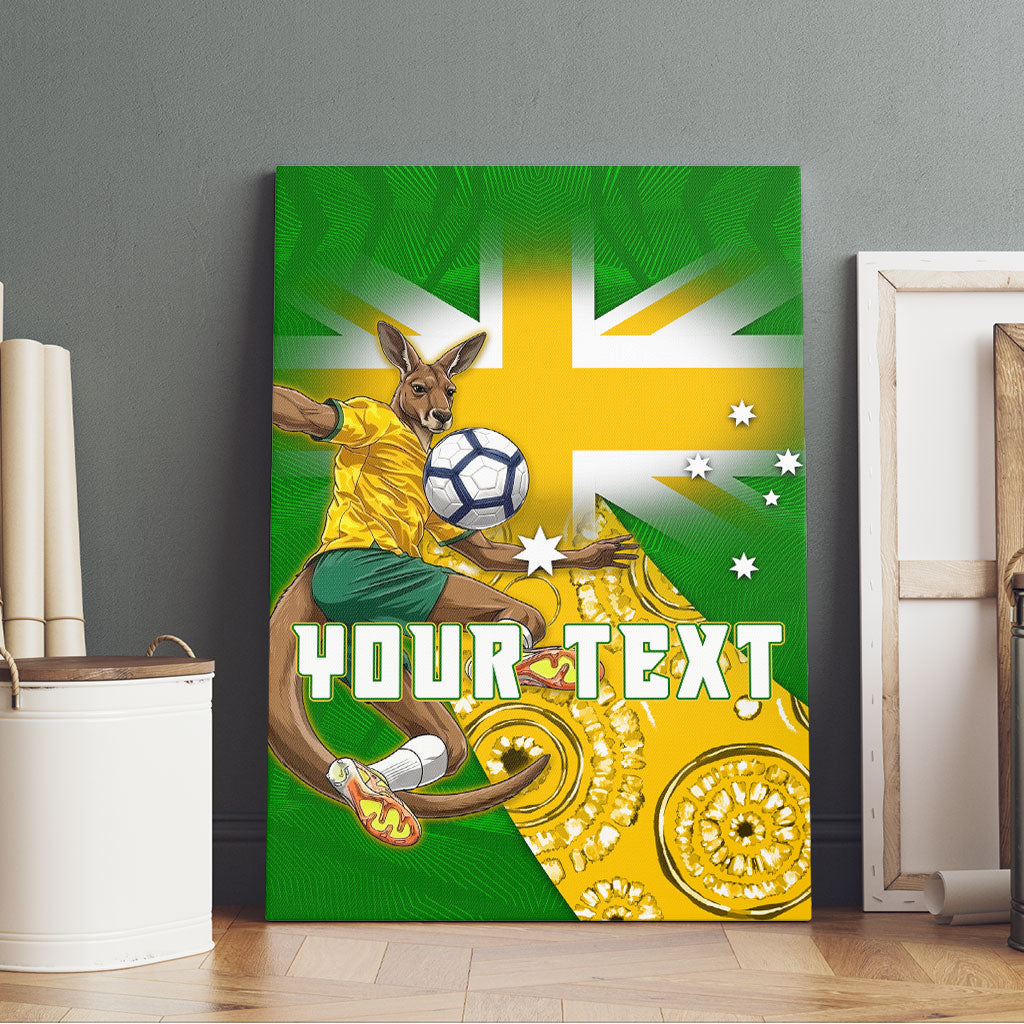Personalized Australia Soccer Kangaroo Canvas Wall Art Aussie Football Mascot Dynamic Sports Graphic