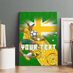 Personalized Australia Soccer Kangaroo Canvas Wall Art Aussie Football Mascot Dynamic Sports Graphic