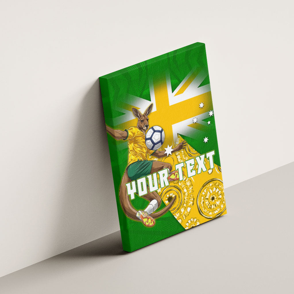 Personalized Australia Soccer Kangaroo Canvas Wall Art Aussie Football Mascot Dynamic Sports Graphic