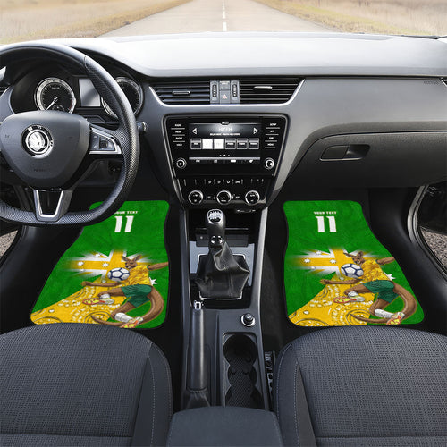 Personalized Australia Soccer Kangaroo Car Mats Aussie Football Mascot Dynamic Sports Graphic