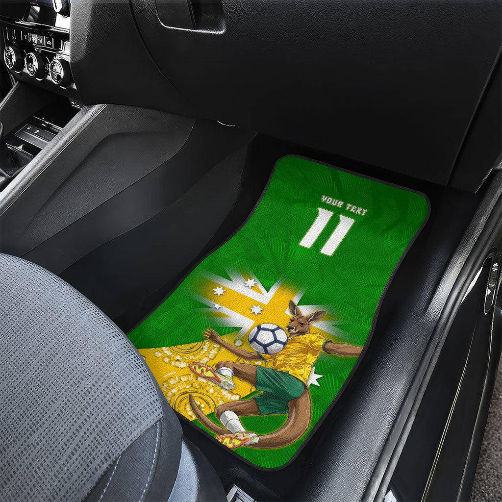 Personalized Australia Soccer Kangaroo Car Mats Aussie Football Mascot Dynamic Sports Graphic
