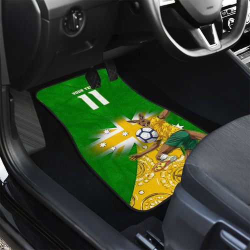 Personalized Australia Soccer Kangaroo Car Mats Aussie Football Mascot Dynamic Sports Graphic