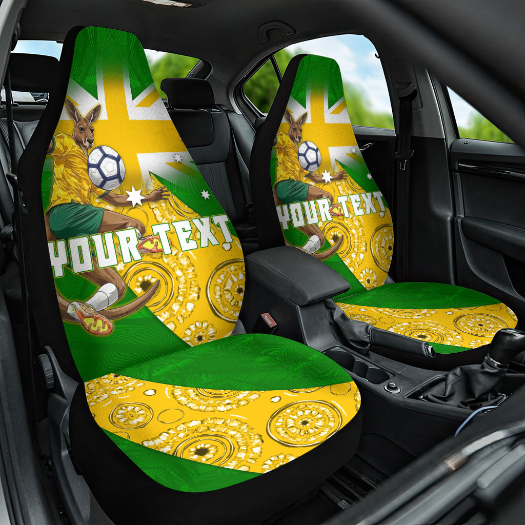 Personalized Australia Soccer Kangaroo Car Seat Cover Aussie Football Mascot Dynamic Sports Graphic