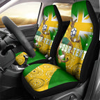 Personalized Australia Soccer Kangaroo Car Seat Cover Aussie Football Mascot Dynamic Sports Graphic