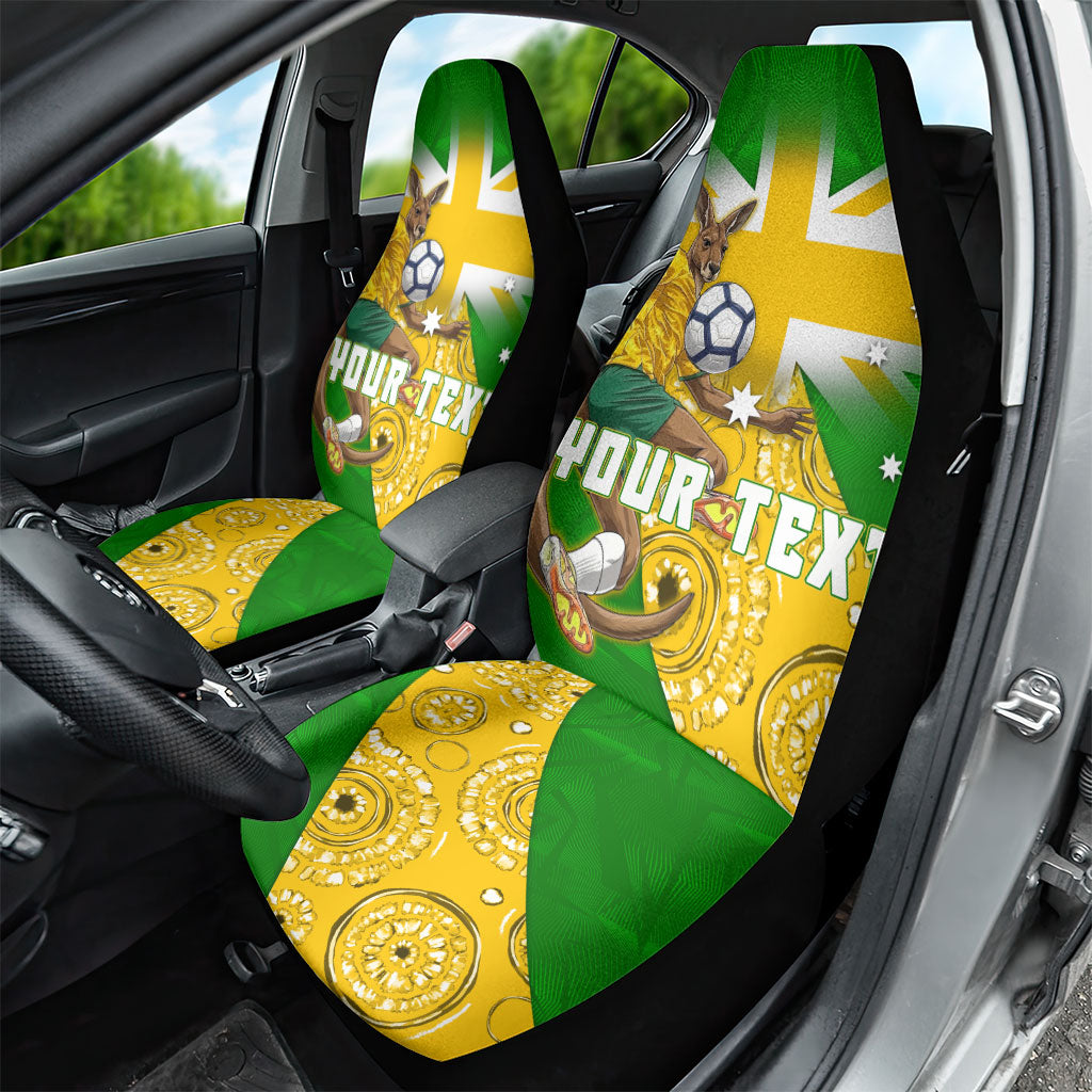 Personalized Australia Soccer Kangaroo Car Seat Cover Aussie Football Mascot Dynamic Sports Graphic