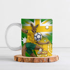 Personalized Australia Soccer Kangaroo Ceramic Mug Aussie Football Mascot Dynamic Sports Graphic