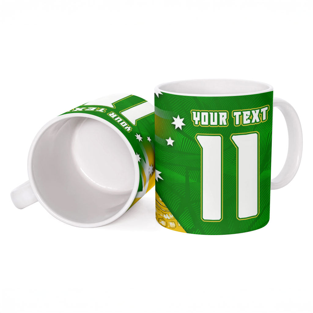Personalized Australia Soccer Kangaroo Ceramic Mug Aussie Football Mascot Dynamic Sports Graphic