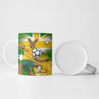 Personalized Australia Soccer Kangaroo Ceramic Mug Aussie Football Mascot Dynamic Sports Graphic