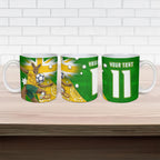 Personalized Australia Soccer Kangaroo Ceramic Mug Aussie Football Mascot Dynamic Sports Graphic