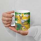 Personalized Australia Soccer Kangaroo Ceramic Mug Aussie Football Mascot Dynamic Sports Graphic