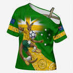 Personalized Australia Soccer Kangaroo Cross Shoulder Shirt Aussie Football Mascot Dynamic Sports Graphic