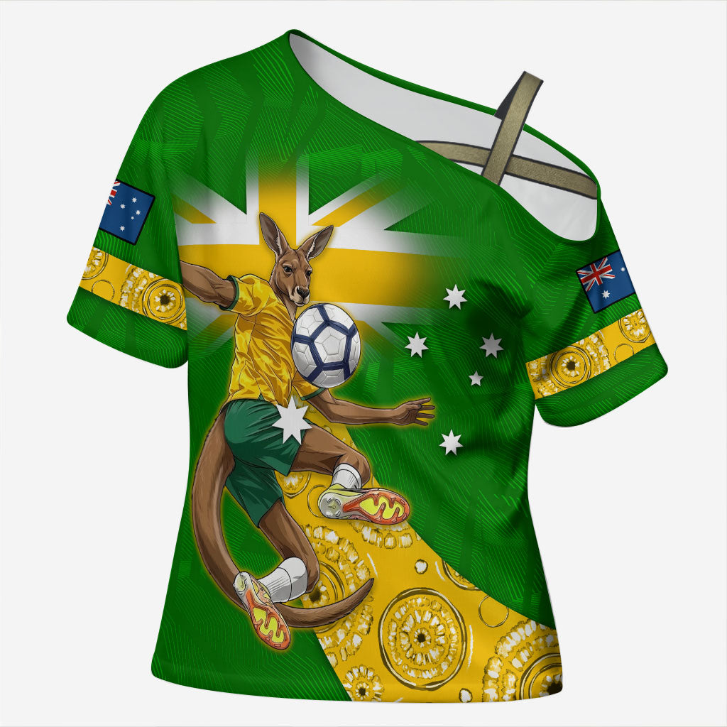 Personalized Australia Soccer Kangaroo Cross Shoulder Shirt Aussie Football Mascot Dynamic Sports Graphic