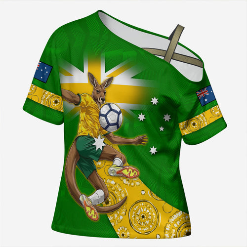 Personalized Australia Soccer Kangaroo Cross Shoulder Shirt Aussie Football Mascot Dynamic Sports Graphic