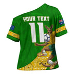 Personalized Australia Soccer Kangaroo Cross Shoulder Shirt Aussie Football Mascot Dynamic Sports Graphic