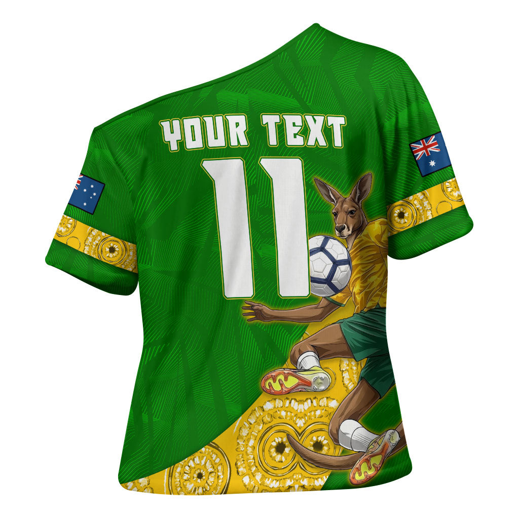 Personalized Australia Soccer Kangaroo Cross Shoulder Shirt Aussie Football Mascot Dynamic Sports Graphic